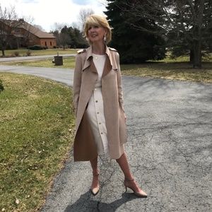 Wrap Faux Suede Trench Coat